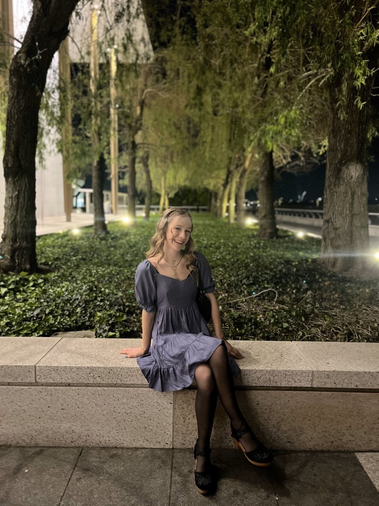 Ellyanna Tyson on the patio of the Kennedy Center for the Performing Arts, Washington DC.